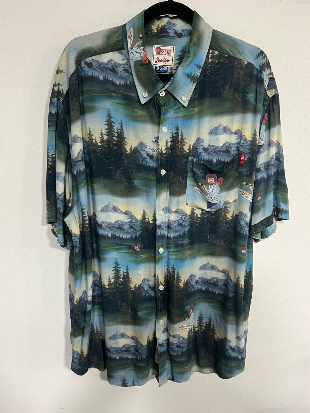 RSVLTS x Bob Ross Happy Little Trees Scenic Button Front Shirt